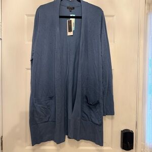 Stitch Fix Lety & Me 1X Women's Blue cardigan sweater NWT